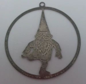 Towle Silversmiths 1979 Vintage Swinging Gnome Silver Plated Christmas Ornament - Picture 1 of 7