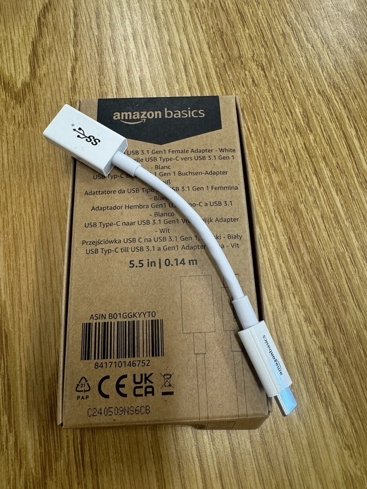 AmazonBasics USB Type-C to USB 3.1 Gen1 Female Adapter - White - Image 1 of 1