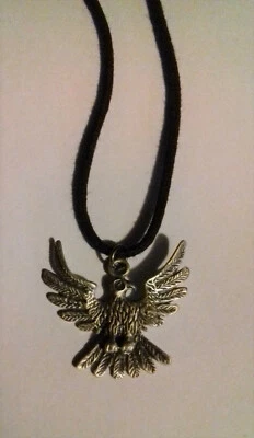 Aigle Pendentif aigle avec cordon - métal argenté - Photo 1/2