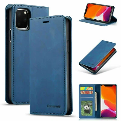 For iPhone 13 14 Pro Max 12 11 X XR 8 7 6 Plus Leather Wallet Magnetic Flip Case - Image 1 of 4