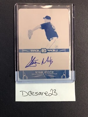 Steve Matz 2015 Leaf Ultimate  Draft  #BA-SM1 Cyan Printing Plate 1/1  Auto - Image 1 of 2