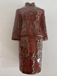 Kimono Vase Keramik asiatisches Kleid orientalischer Stil Kleid rot und goldfarben - Bild 1 von 5