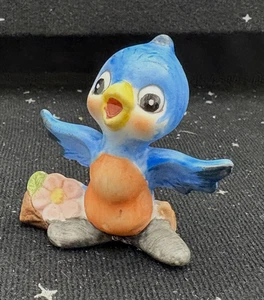 Vintage Josef Original Minature Blue Bird Figurine Porcelain 2" - Picture 1 of 9