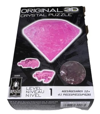 RARO NUEVO BePuzzled 30908 Rompecabezas Cristal 3D Diamante Rosa 41 Piezas 2015 Foto 1 de 4