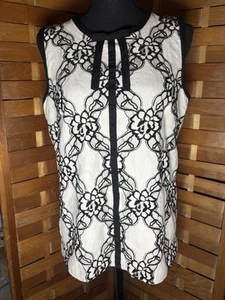 Karl Lagerfeld Paris M 40” Around 25” L Embroidered Tunic Lined Sleeveless Fancy - Picture 1 of 7