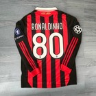 AC Milan 2006-07 RONALDINHO NO.80 Retro Home LS Shirt - UCL EDITION (S-XXL)