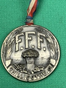 1914 F.F.F. FARMERS FALL FESTIVAL Chillicothe Ohio Original Medal Ribbon Token - Picture 1 of 5