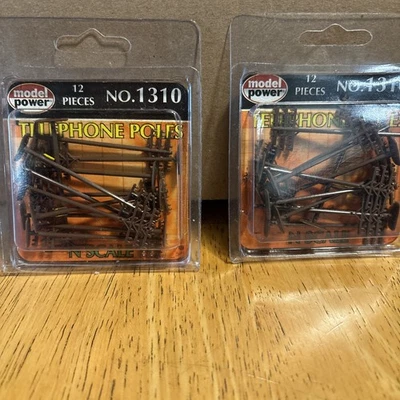 Model Power Telephone Poles (2 Packs Of 12) HO 1:87 Scale Telephone Poles - Image 1 of 4