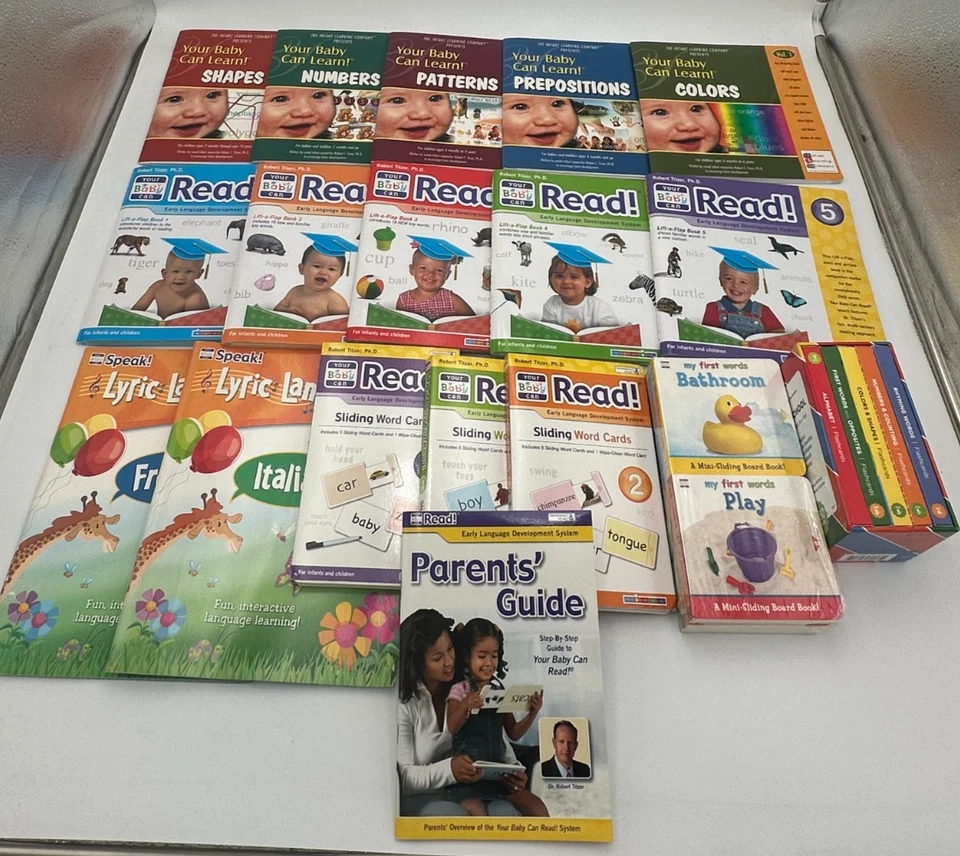 ¡Tu bebé puede leer! Lote Conjunto: Libros + Tarjetas Flash + Juego de Enseñanza para Padres Foto 1 de 4
