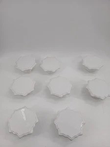 (Lot Of 8) Bianca American Atelier White CupCake Pesestal Plates Sets - Picture 1 of 10