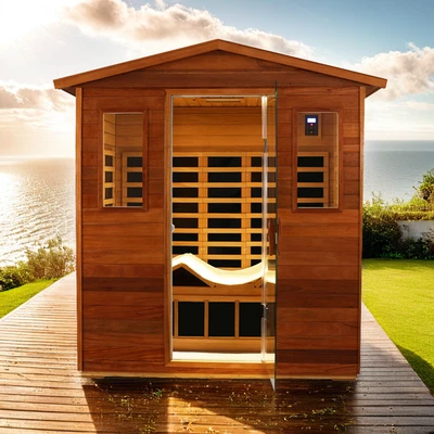 For 3 Persons Outdoor Far Infrared Sauna Khaya Wood Full Spectrum Low EMF 1950W - Image 1 of 4