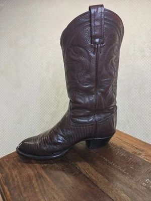 Botas de caubói femininas Tony Lama pele de lagarto marrom tamanho 7,5M estado maravilhoso  - Imagem 1 de 4