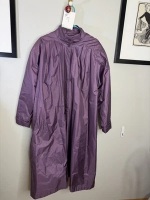 Abrigo Forrado Cambridge Trench Largo Morado Profundo Talla 12 Años 90 De Colección Foto 1 de 4