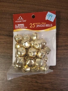 25 Shiny Gold JINGLE BELLS ~ 20mm Metal Craft Holiday Bells - Picture 1 of 2