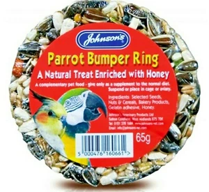 PARROT BUMPER RING - 65g (x2 / x20) - Johnsons Bird Treat bpl Pet Feed Cockatiel