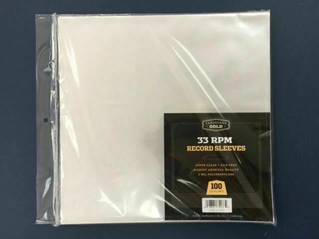 Cardboard Gold 75133 33RPM Record Sleeves - 100 Cases of 20 Packages Each