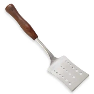 Spatola giradischi cucina manico in legno acciaio inox Acme vintage, lunga 15 - Foto 1 di 6