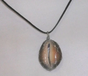 COWRY SHELL BIG 32mm (1 1/4") HAND WIRE WRAPPED PENDANT 20" NECKLACE TRUE BEAUTY - Picture 1 of 3