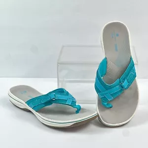 Sandalias chanclas Clarks Breeze Sea Cloudsteppers para mujer 9 zapatos turquesa - Imagen 1 de 10