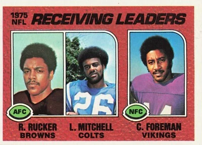 1976 Topps Football 1975 Receiving Leaders Rucker / Lydell Mitchell / Forem #202 - Image 1 of 2