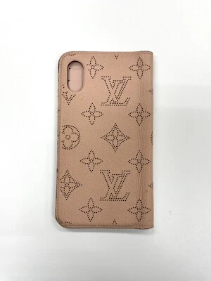Auténtica funda para teléfono inteligente LOUIS VUITTON Mahina iPhone X/XS Folio beige como está Foto 1 de 4