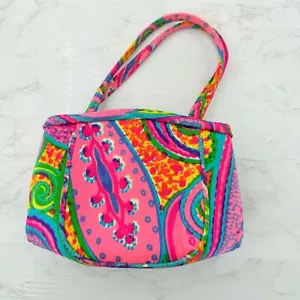 RARO BOLSO DE MANO VINTAGE AÑOS 60 ESTAMPADO PSICODÉLICO LW - Imagen 1 de 7