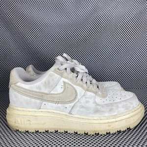 Nike Air Force 1 Luxe Summit Sneakers Mens Size 9 White Logo Lace Up - Picture 1 of 10
