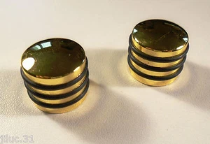 NEW 2 Metal Buttons GOLD Design - 6mm Axes - For Guitar - Picture 1 of 3