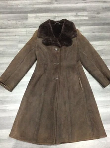LADIES REAL SHEEPSKIN COAT FULL LENGTH RICHARD DRAPER SIZE EUR 42 UK 14 BNWT - Picture 1 of 12