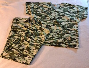 MASH 4077th Scrub Top Pants Set Unisex size M Green Camo Costume - Picture 1 of 13