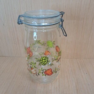 Arc France Hinged Storage Jar Canister Garden Vegetable Spice Of Life Vintage - Picture 1 of 13