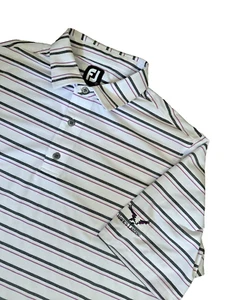 Foot Joy Herren Golf Poloshirt Large leicht bequem gestreift lila grau.  H - Bild 1 von 5