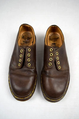 Vintage Dr Martens Men's Brown Low Cut Size 9 Made England OG Sole Old Lace - Image 1 of 4