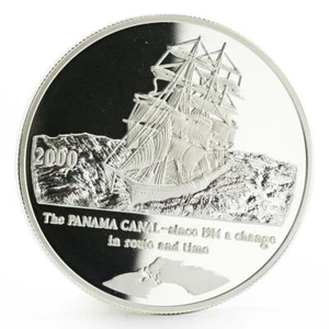 Congo 10 francs Panama Canal series Sailing Ship proof silver coin 2000 - Picture 1 of 6