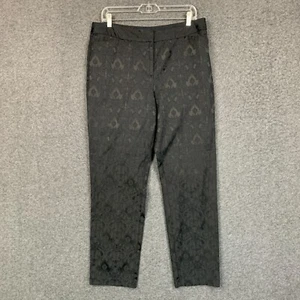 Pantalones para mujer Olivia Martin 12 ajustados delanteros planos rectos negros florales 33x28 - Imagen 1 de 12