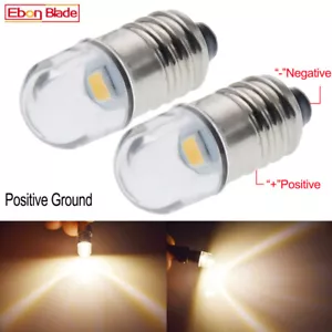 10Pcs Positive earth 3V E10 Warm White Screw Led Bulb Flashlight Torch Work Lamp - Picture 1 of 7