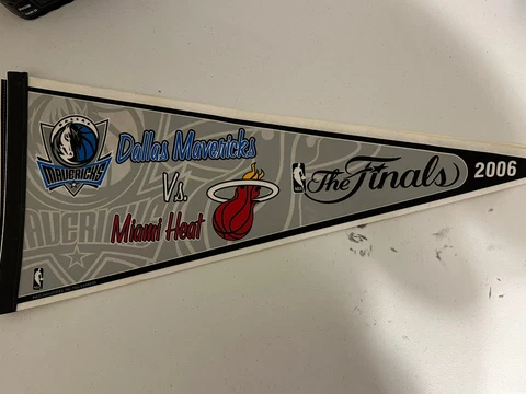 NBA Dallas Mavericks Vs. Miami Heat Vintage 2006 The Finals Team Logos Pennant Cover