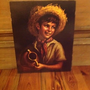 NOS Donald Art Co. NY Midcentury Litho Printing Cardboard 16x20 Peasant Boy - Picture 1 of 1