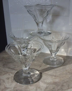Fostoria Glas Barock Klar 4 Sherbet Sektgläser Stielgläser fasst 5 Unzen Sehr guter Zustand - Bild 1 von 10