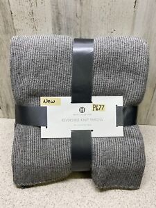 Hotel Collection Reversible Knit Throw 50" x 70" Grey