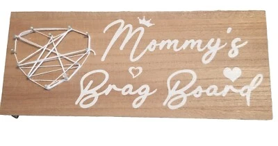 Mommy's Brag Board Light Color Wood 13.5" x 6" New - Image 1 of 2