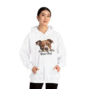 American Staffordshire Terrier Dog Hoodie | Hooded Sweatshirt | Custom Text - Picture 1 of 10