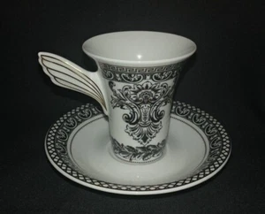 Taza de café VERSACE Marqueterie Demitasse con mango de ala y platillo Rosenthal - Imagen 1 de 4