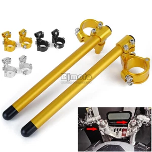 45mm Motorcycle 7/8'' 22mm Clip On Clip Ons Fork Riser Handlebar For Yamaha - Imagen 1 de 12