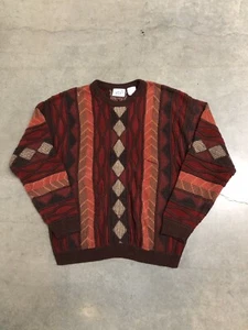 Vintage 90’s Coogi Style Knit Multi Color Sweater Men’s Size Large Irvine Park - Picture 1 of 4