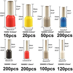 900Pcs Wire Ferrule Connectors Kit Insulated Terminal Cord End Crimp Connectors - Picture 1 of 12