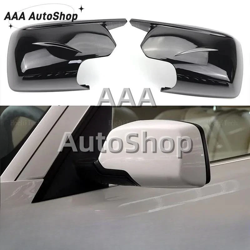 For BMW X3 E83 2003-2010 2x Glossy Black M Look Side Mirror Covers Replacement — 第 1/4 张图片