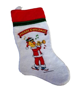 Vintage Jim Henson Merry Christmas Bert Stocking 15" Sesame Street - Picture 1 of 6