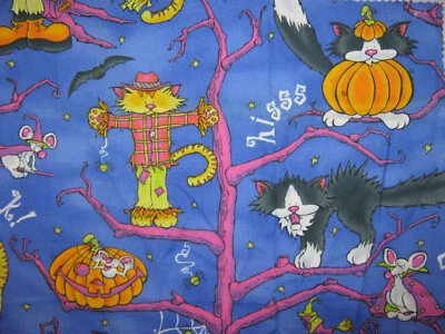 Scaredy Cat Allover- Daisy Kingdom Fabric Scraps About 3/4 Yd. - Image 1 of 4