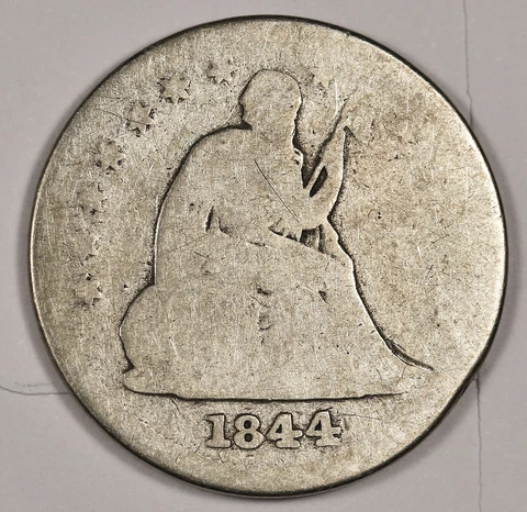 1844-o Seated Liberty Quarter.  Circulated.  185917 Cover